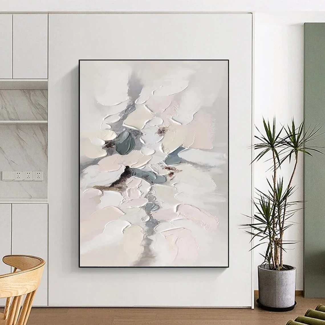 Gray_White_Abstract_Textured_Canvas_Artwork_Y0L79 wall art